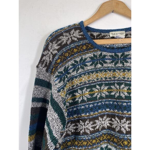 The Avenue Sweater Size 1X Womens Nordic Fair Isle Tunic Womens Cabincore Ski - Picture 3 of 16